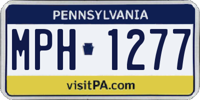 PA license plate MPH1277