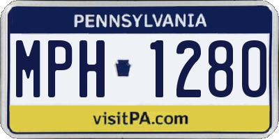 PA license plate MPH1280