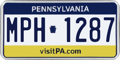 PA license plate MPH1287
