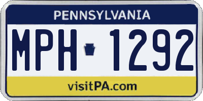 PA license plate MPH1292