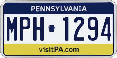 PA license plate MPH1294