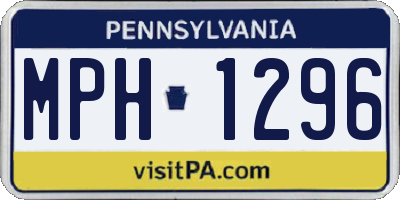 PA license plate MPH1296