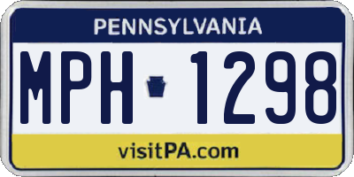 PA license plate MPH1298