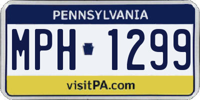 PA license plate MPH1299