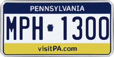PA license plate MPH1300