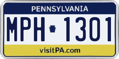 PA license plate MPH1301