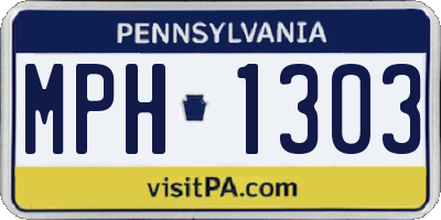 PA license plate MPH1303