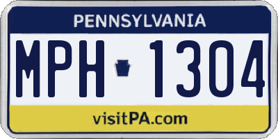 PA license plate MPH1304