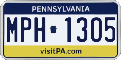 PA license plate MPH1305