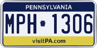 PA license plate MPH1306