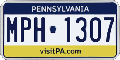 PA license plate MPH1307