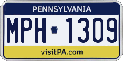 PA license plate MPH1309