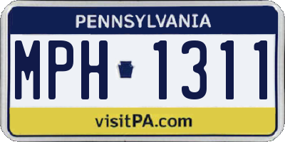 PA license plate MPH1311