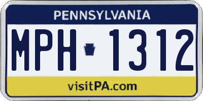 PA license plate MPH1312