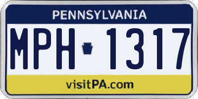 PA license plate MPH1317