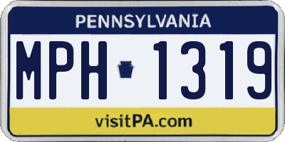 PA license plate MPH1319