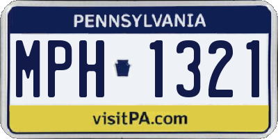 PA license plate MPH1321