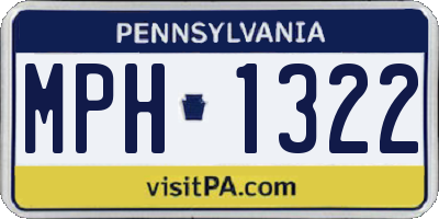 PA license plate MPH1322