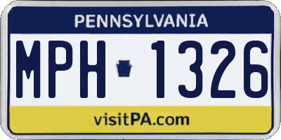 PA license plate MPH1326