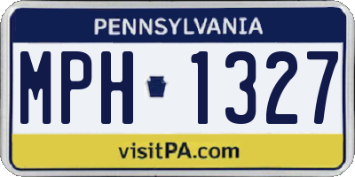 PA license plate MPH1327