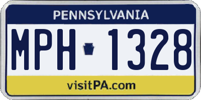 PA license plate MPH1328