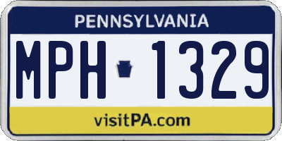 PA license plate MPH1329