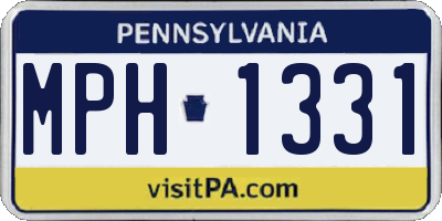 PA license plate MPH1331