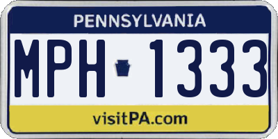 PA license plate MPH1333