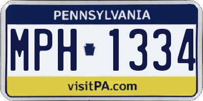 PA license plate MPH1334