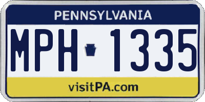 PA license plate MPH1335