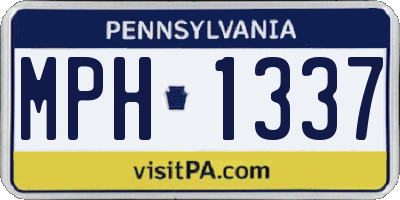 PA license plate MPH1337