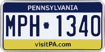 PA license plate MPH1340