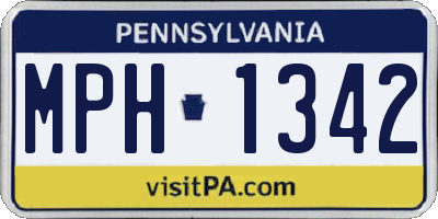 PA license plate MPH1342