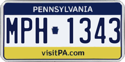 PA license plate MPH1343