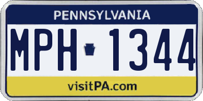 PA license plate MPH1344