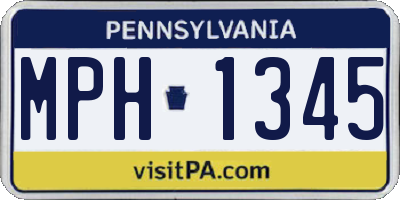 PA license plate MPH1345