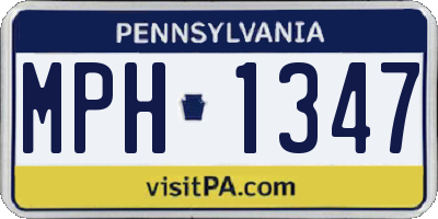 PA license plate MPH1347