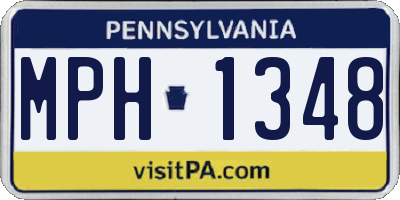 PA license plate MPH1348