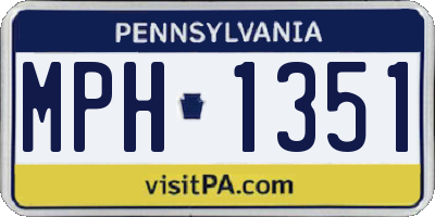 PA license plate MPH1351