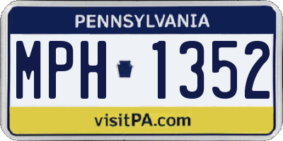 PA license plate MPH1352
