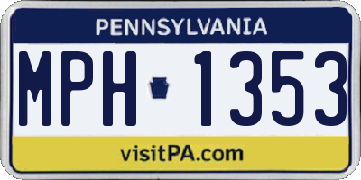 PA license plate MPH1353