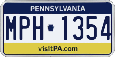 PA license plate MPH1354