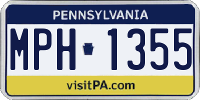 PA license plate MPH1355
