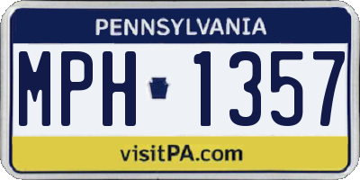 PA license plate MPH1357