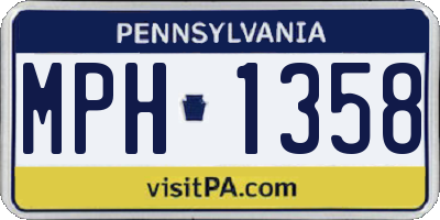 PA license plate MPH1358