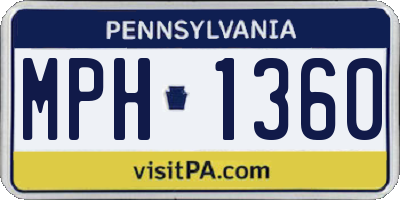 PA license plate MPH1360