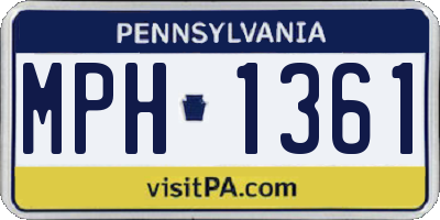 PA license plate MPH1361