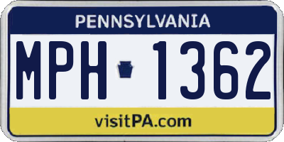 PA license plate MPH1362