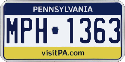 PA license plate MPH1363