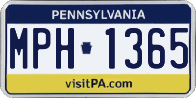 PA license plate MPH1365